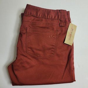 Womens American Rag Cie Colored Pants Super Skinny 7- Short Tomato NEW NWT